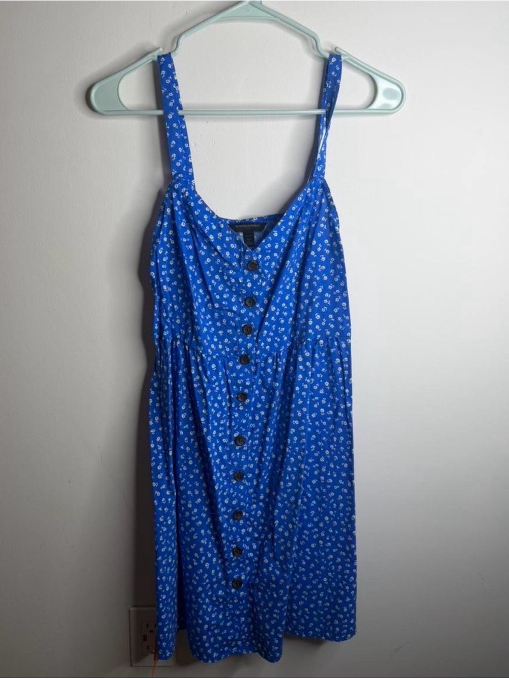 Banana Republic Royal Blue Floral Button-Front Dress